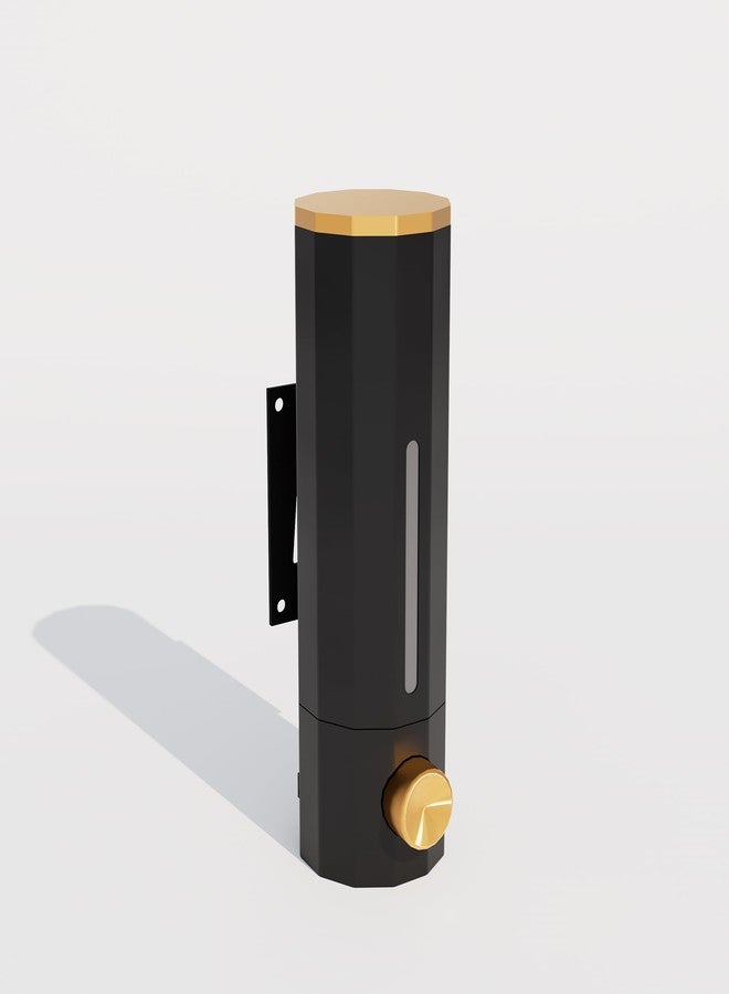 لينير موزع صابون سائل، شامبو، بلسم، غسول لليدين، جل، معقم، مثبت على الحائط، من مادة ABS (500 مل، عبوة من قطعة واحدة) (أسود-أبيض) - Image 3